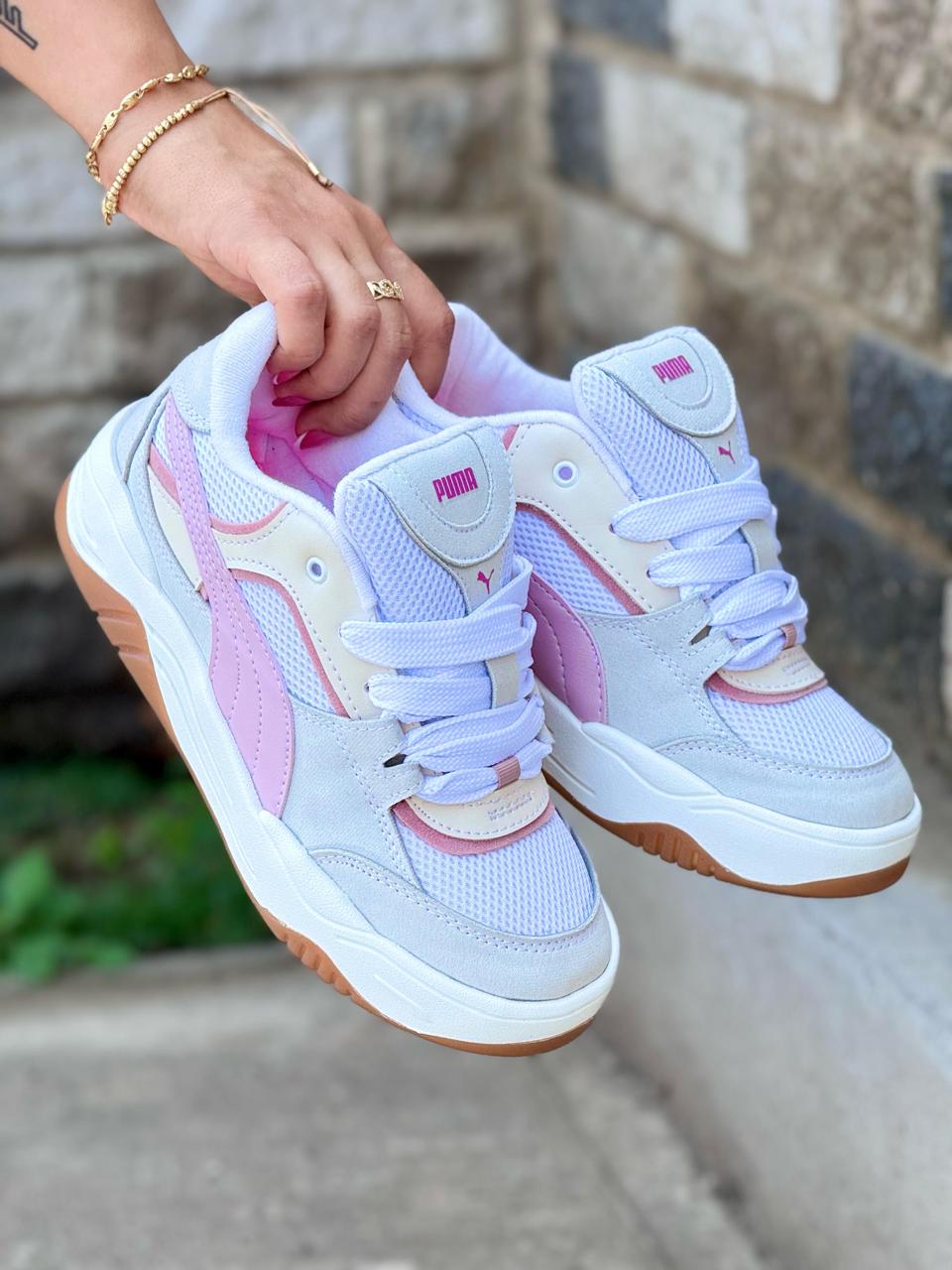 PUMA DAMA BLANCO X ROSA